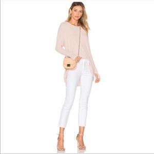 Mother white the looker crop skinny jeans